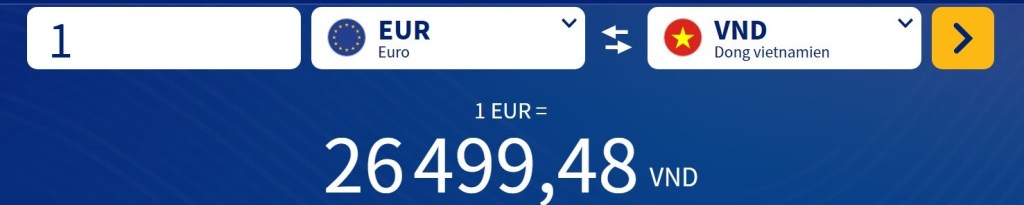 Exchange rate change money in Hanoi