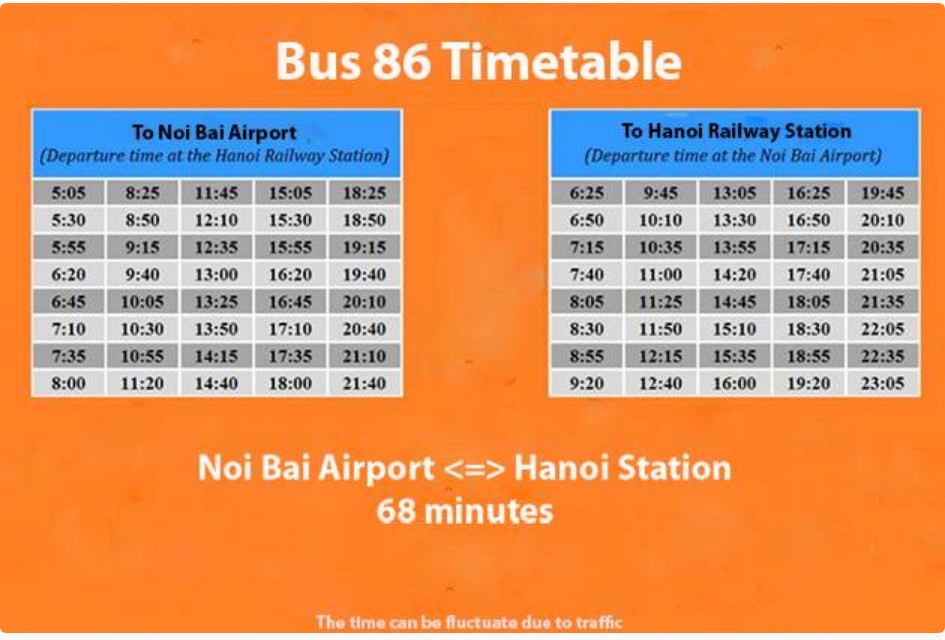 Hanoi airport bus schedule