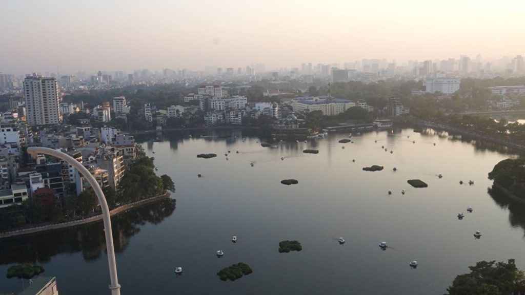 Rooftop sunset Hanoi
